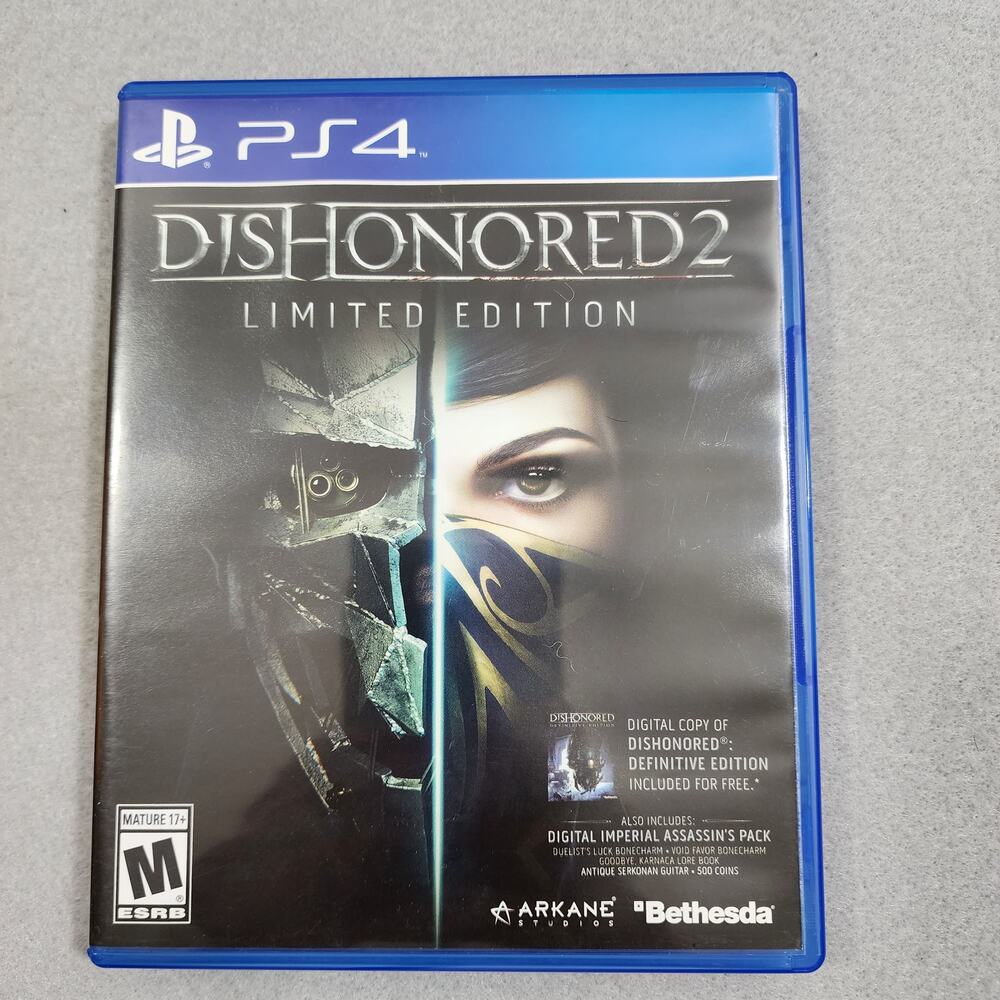 Dishonored 2 Limited Edition (Sony PlayStation PS4 2016) Video Game - Untested